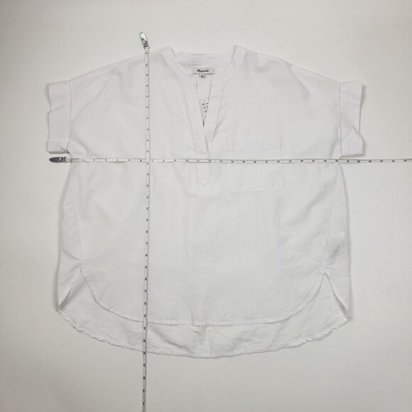Madewell Lakeline Popover Shirttail Top Women's Size XS Eyelet White Summer Top - Picture 6 of 16